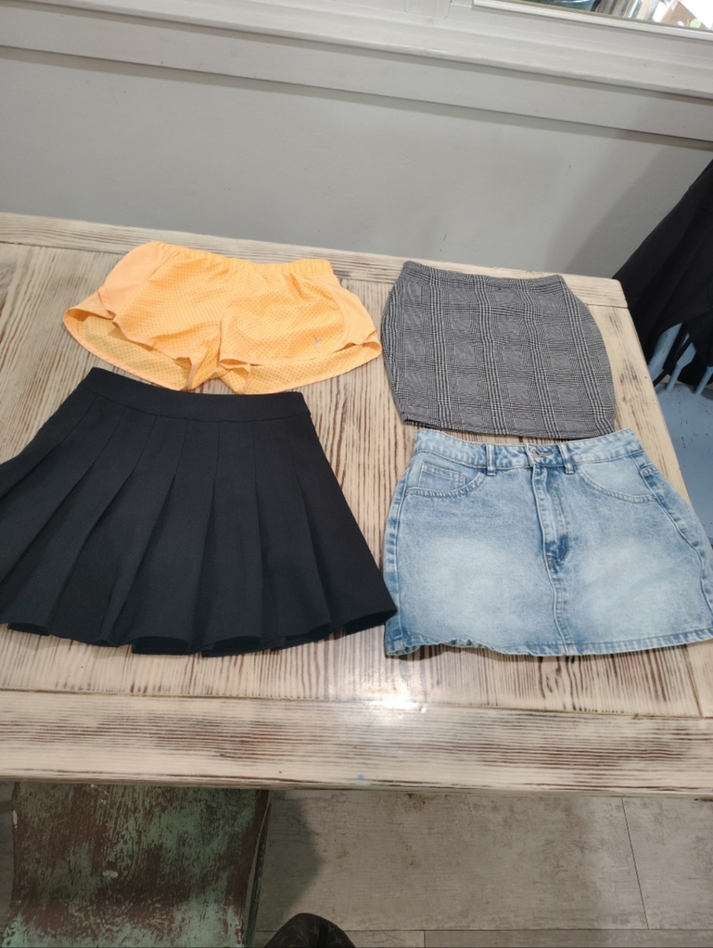 Black Pleated Skirt - jean skirt with pockets, plaid mini skirt orange shorts